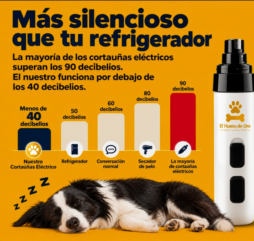 Lima de uñas eléctrica para mascotas con pantalla LCD y doble luz LED – Recargable