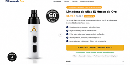 Lima de uñas eléctrica para mascotas con pantalla LCD y doble luz LED – Recargable