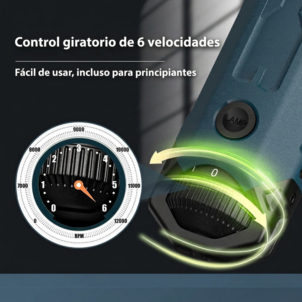 Cortauñas Eléctrico para Mascotas - 6 Velocidades, Luz LED y Recargable